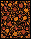 Autumn Leaf and Acorn Pattern Rug