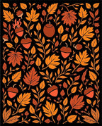 Autumn Leaf and Acorn Pattern Rug