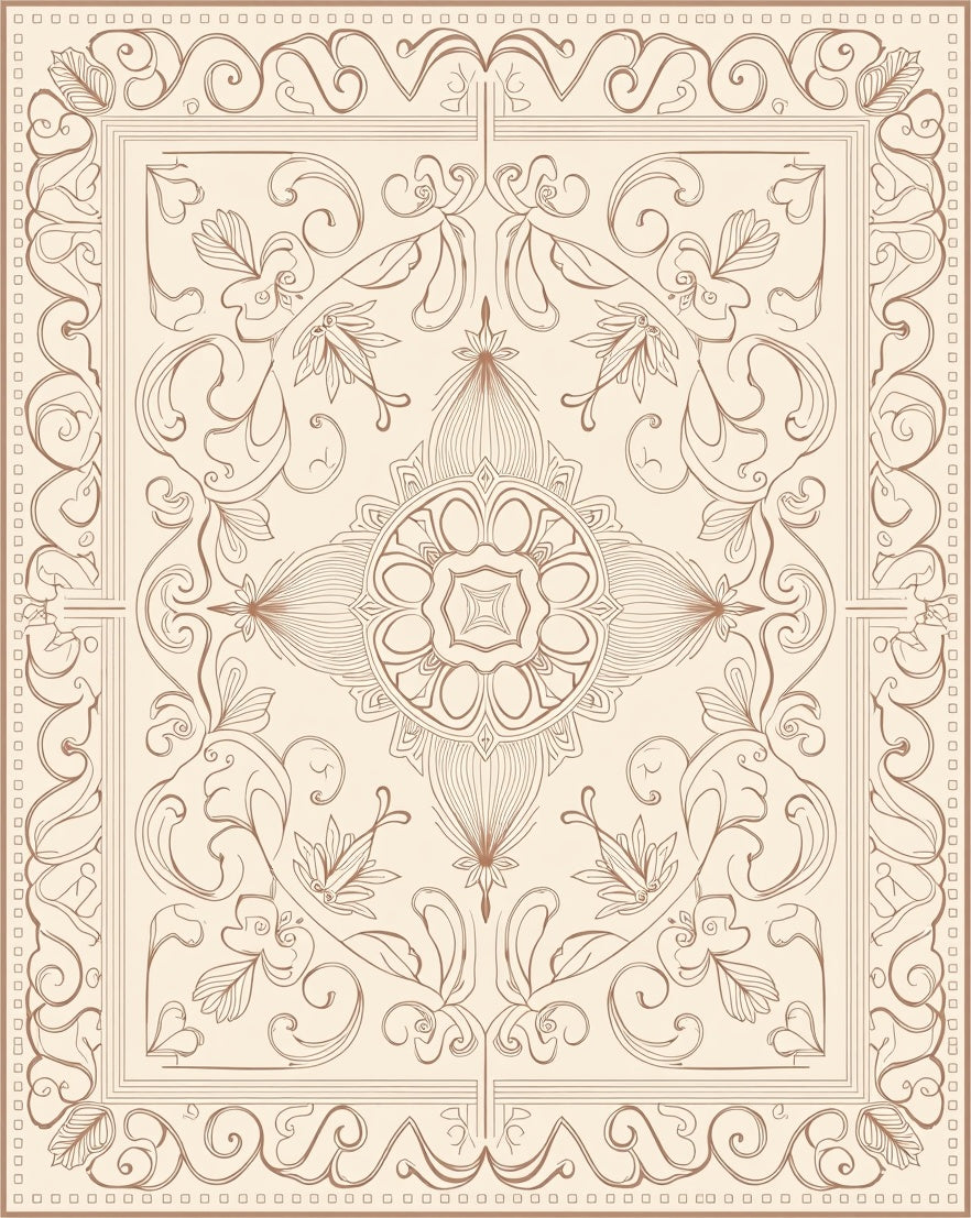 Art Nouveau Floral Mandala Square Design Rug