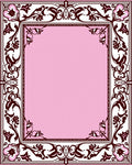 Pink Vintage Floral Scroll Pattern Rug