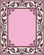 Pink Vintage Floral Scroll Pattern Rug