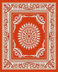 Vintage Floral Medallion Red Cream Rug