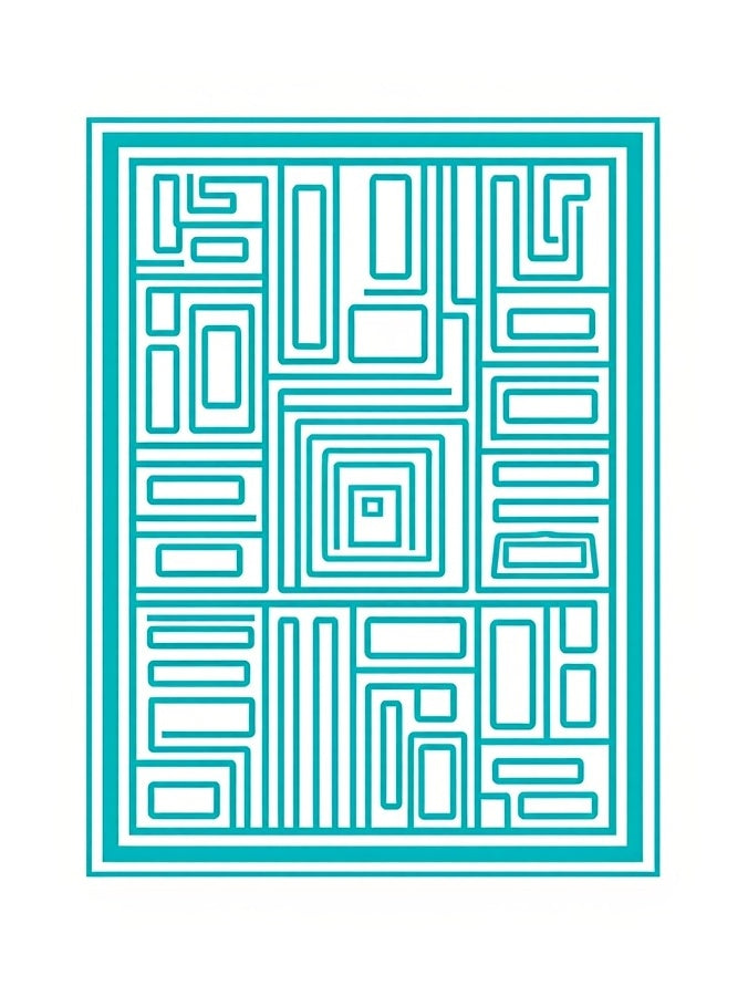 Geometric Maze Pattern Design Rug