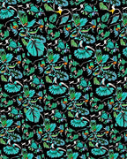 Tropical Teal Floral Patterns Rug