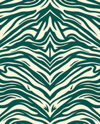 Teal Cream Zebra Stripe Pattern Rug