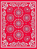 Red Floral Pattern with White Accents Rug