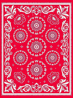 Red Floral Pattern with White Accents Rug