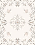 Elegant Floral Mandala Scroll Design Rug