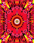 Radial Sunburst Feather Pattern Rug