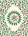 Green Leaf Berry Botanical Pattern Rug