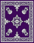 Rich Purple floral Filigree Pattern Rug