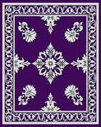 Rich Purple floral Filigree Pattern Rug