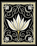 Ornate Gilded Floral Scrollwork Design Rug