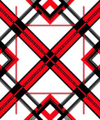 Bold Red Black Diagonal Plaid Pattern Rug