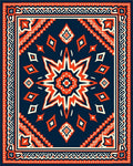 Bold 3-Color Starburst Geometric Rug