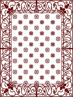 Elegant Floral Lattice Border Rug