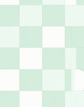 Pale Green White Checkered Grid Rug