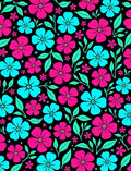 Bright Pink Aqua Floral Botanical Rug