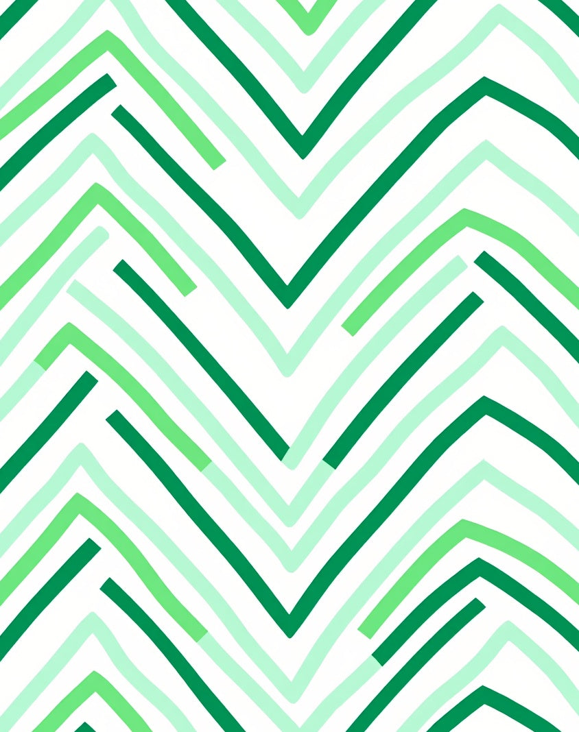 Green Chevron Stripes Design Rug