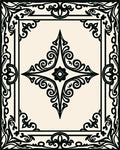 Ornate Black Cream Floral Medallion Rug