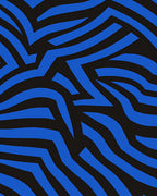 Bold Blue Jagged Stripe Design Rug