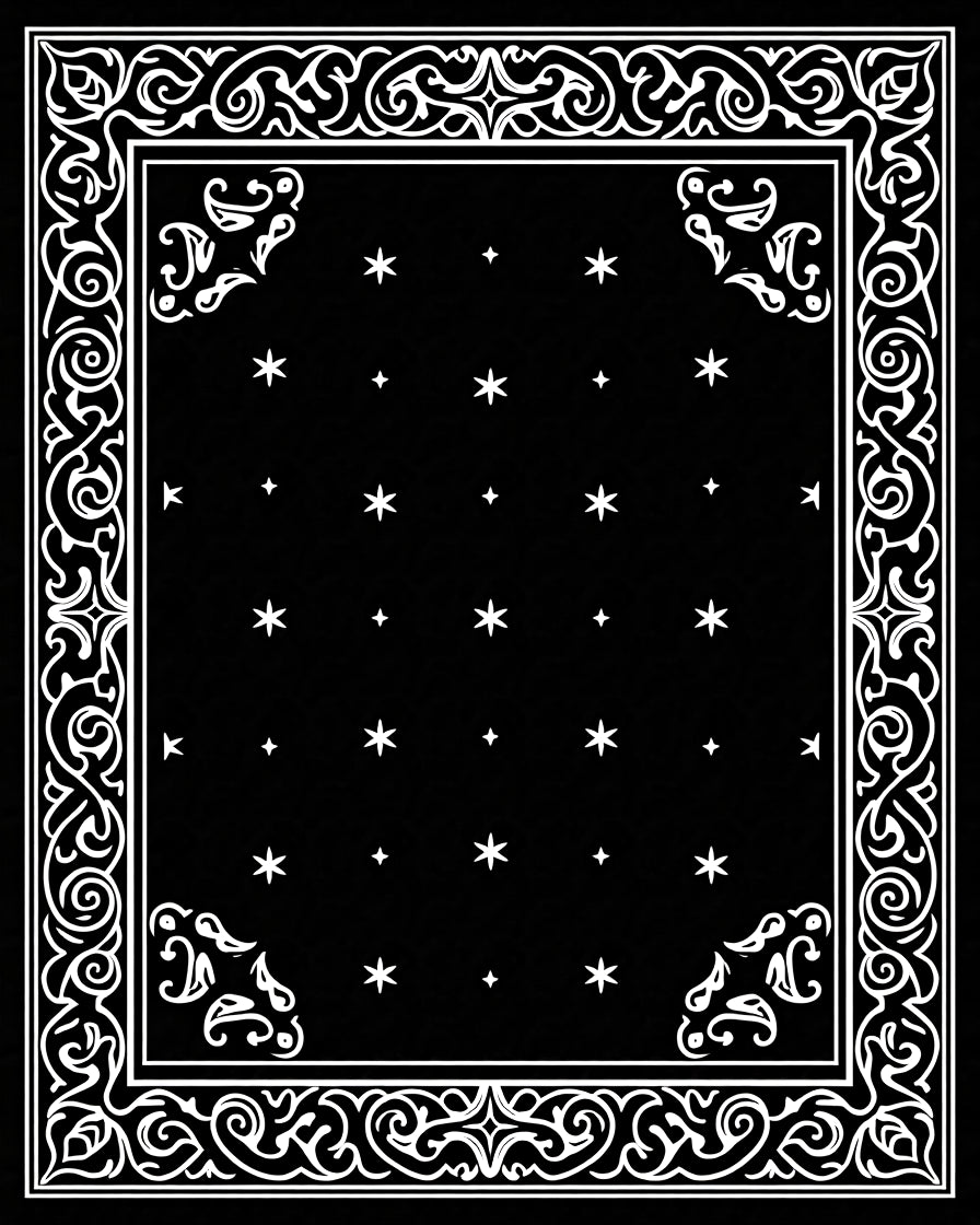 Ornate Star And Scroll Pattern Design Rug