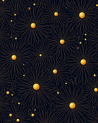 Dark Floral Sunburst Arrangement Rug