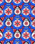 Bold Red White Floral Round Pattern Rug