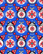 Bold Red White Floral Round Pattern Rug