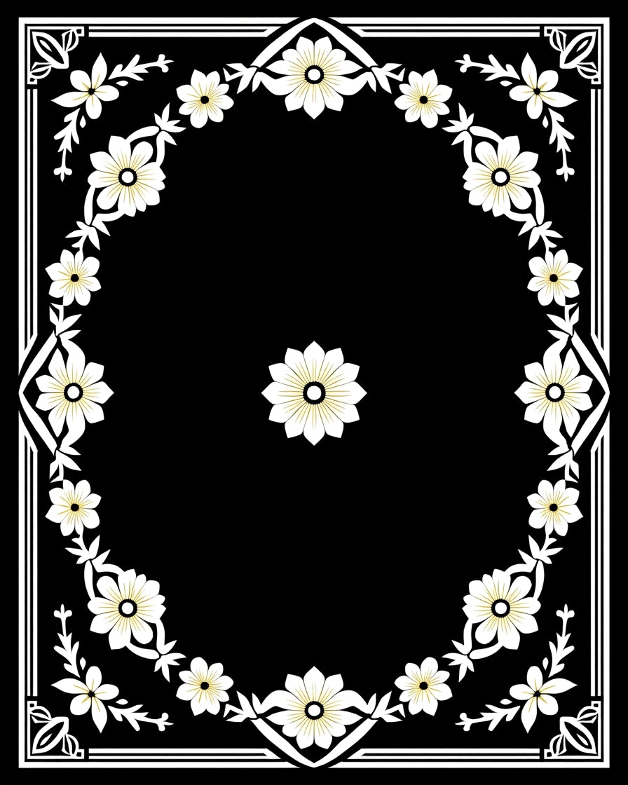 Classic Floral Border Design Rug