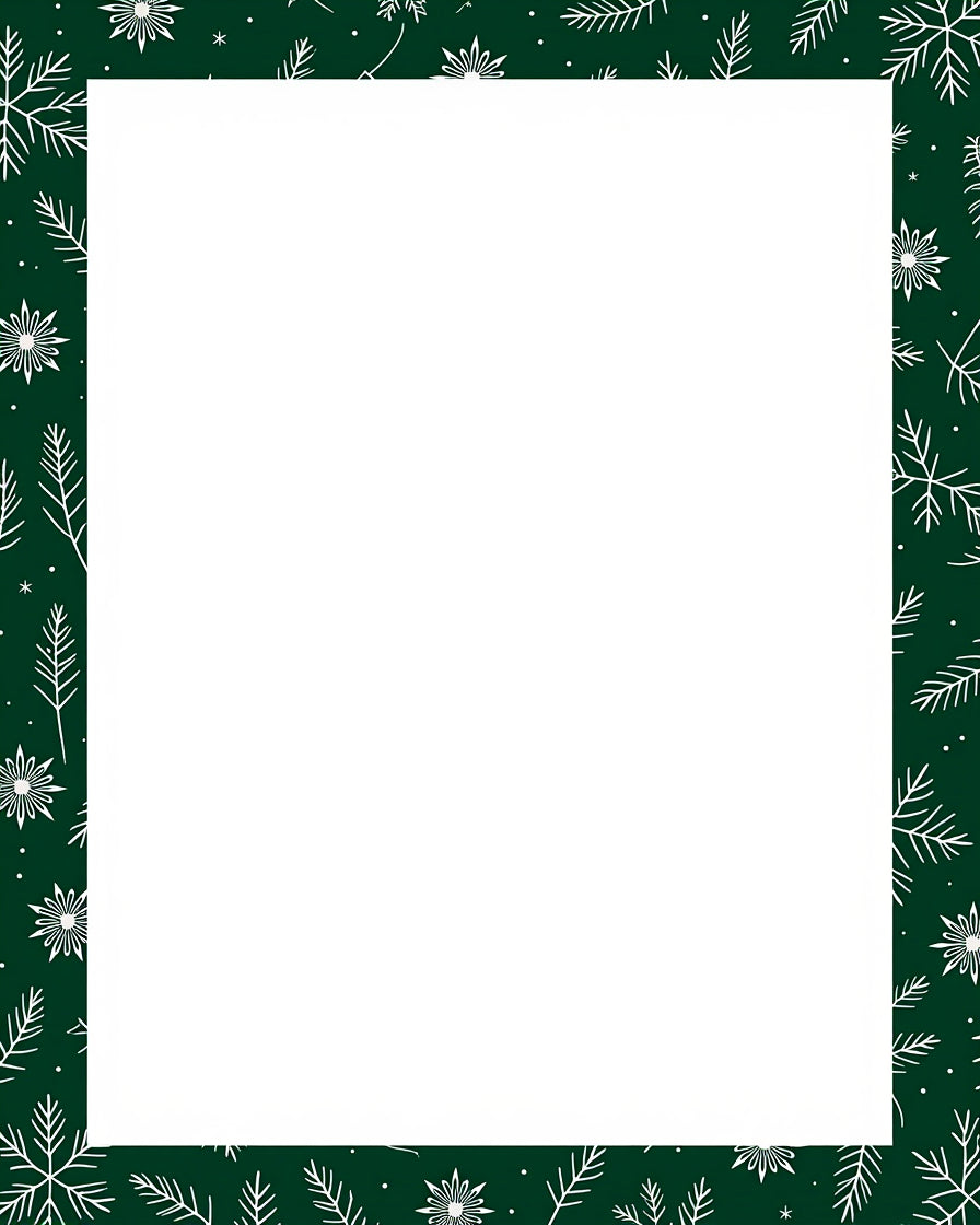 Forest Green White Winter Snowflakes Rug