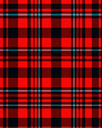 Bold Red Black Plaid Pattern Rug