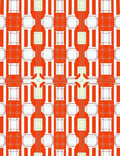 Bold Red Graphic Geometric Pattern Rug