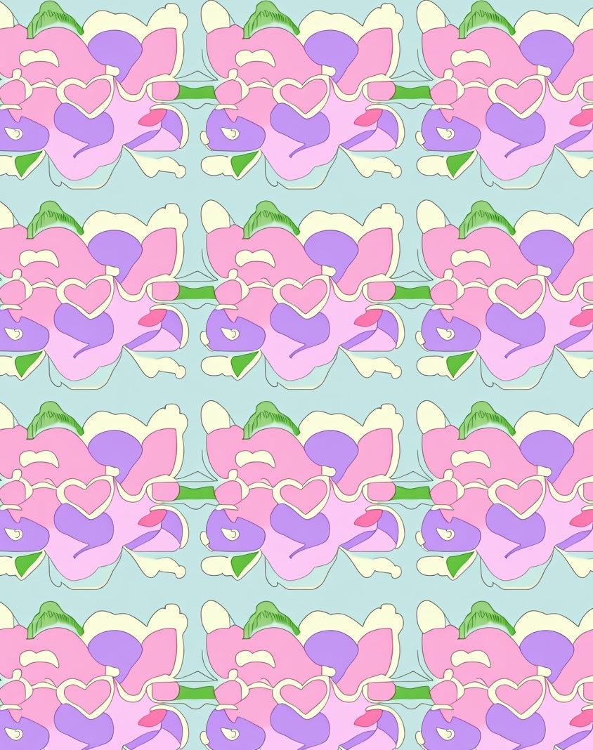 Pastel Heart Pattern Design Rug