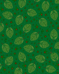 Green Leaves With Red Berries Pattern Rug