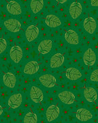 Green Leaves With Red Berries Pattern Rug