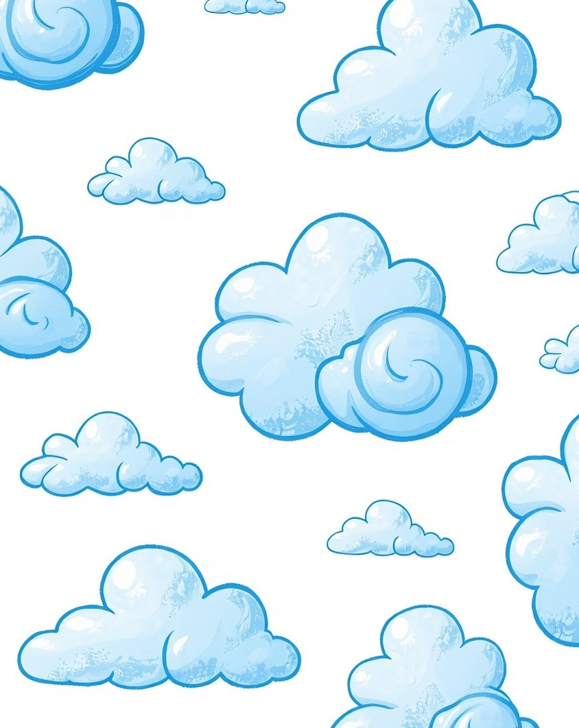 Whimsical Sky Cloud Pattern Design Rug
