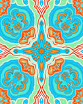 Symmetric Psychedelic Bloom Pattern Rug