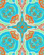 Symmetric Psychedelic Bloom Pattern Rug