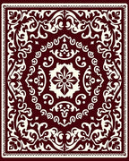 Ornate Swirls Floral Design Rug