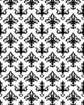 Classic Black White Fleur-de-lis Pattern Rug