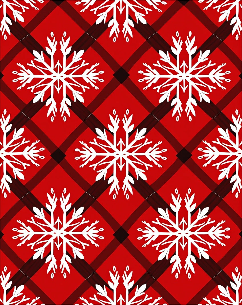Red Buffalo Snowflake Pattern Rug