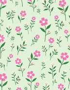 Pink Delicate Floral Pattern Rug