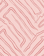 Soft Pink Abstract Wavy Lines Rug