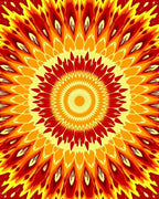 Radiant Sunburst Kaleidoscopic Pattern Rug