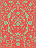 Coral Floral Vine Pattern Rug