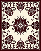 Floral Starburst Silhouette Design Rug