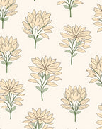 Soft Yellow Floral Pattern Design Rug