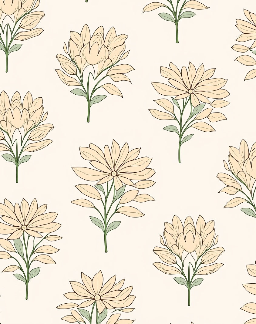 Soft Yellow Floral Pattern Design Rug