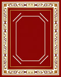 Classic Red And Gold Geometric Rug